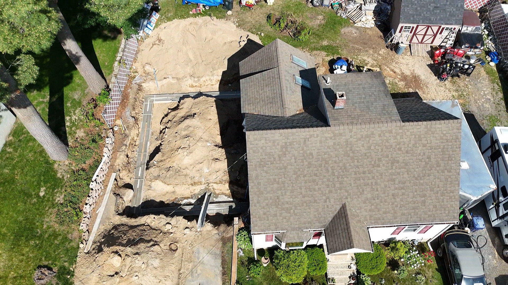 Aerial view of excavation project
